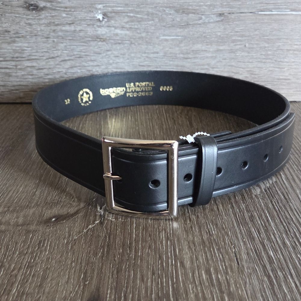 Boston Garrison Leather Belt Size 32 US Postal Approved PE-2-2663 Made in USA